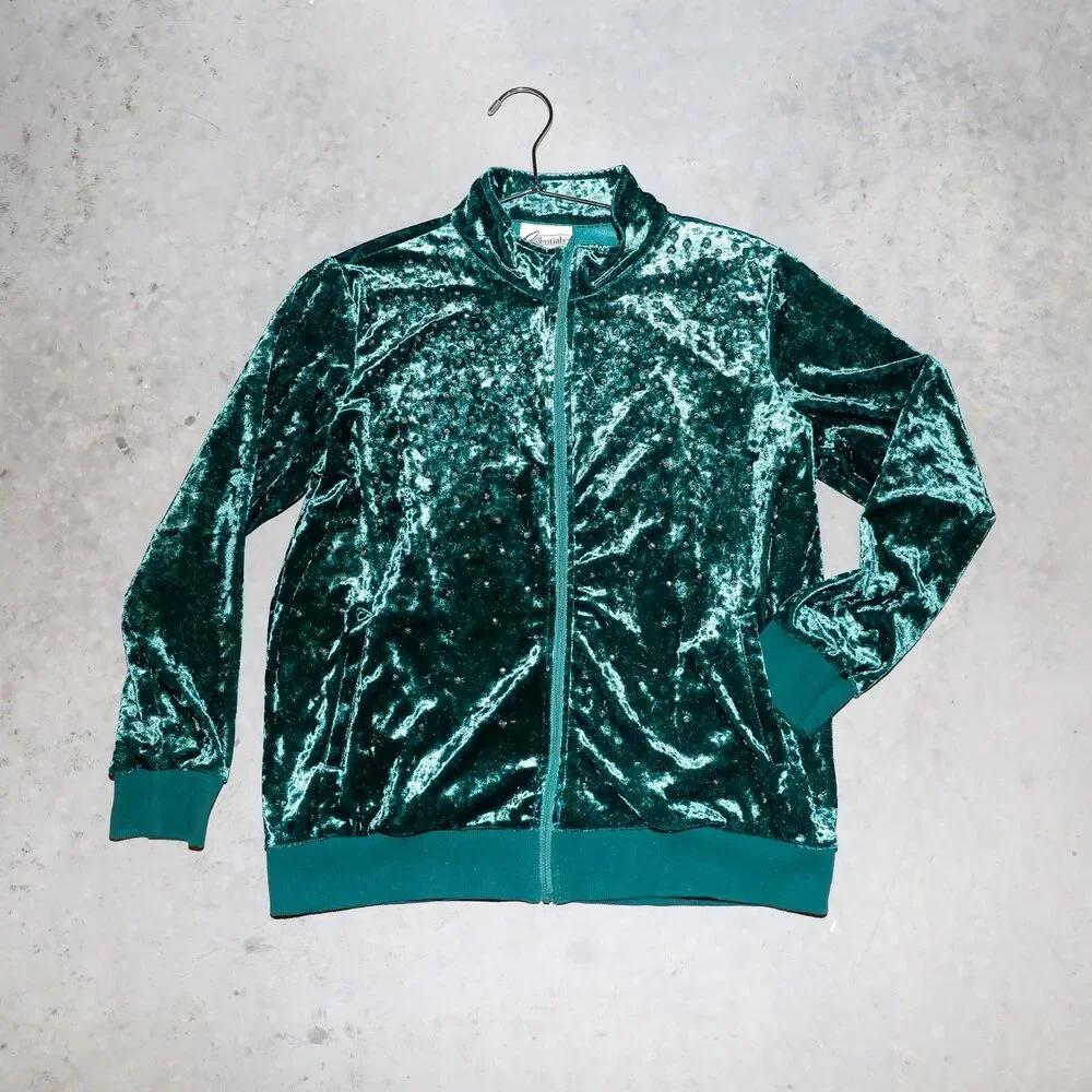 Vintage Y2K Velvet‎ Tracksuit Set Two Piece Loungewear Matching Set Size Small